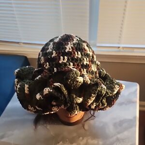 Crochet Multicolor Ruffled Hat